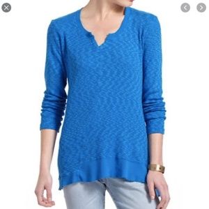 Anthropologie Blue V Neck Long Sleeve Medium